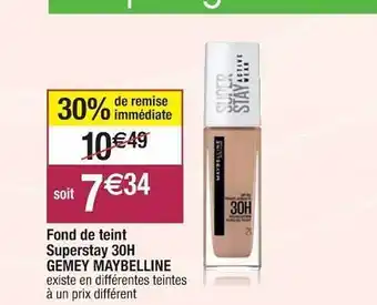 Cora x Carrefour Font de teint superstay 30h gemey maybelline offre