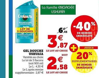 Hyper U Gel douche ushuaïa offre
