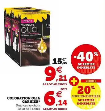 Hyper U Coloration olia garnier offre