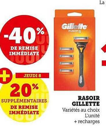 Hyper U Rasoir gillette offre