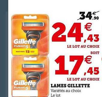 Hyper U Lames gillette offre