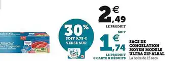 Hyper U Sacs de congélation moyen modèle ultra zip albal offre
