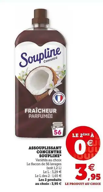 Hyper U Assouplissant concentré soupline offre