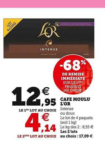 Hyper U Café moulu l'or offre