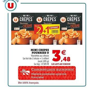Hyper U Mini crêpes fourrées u offre