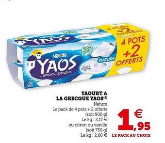 Hyper U Yaourt à la grecque yaos offre