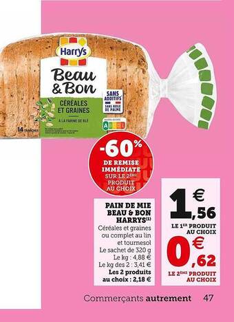 Hyper U Pain de mie beau & bon harrys offre