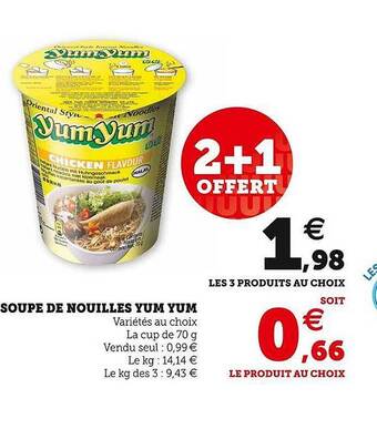 Hyper U Soupe de nouilles yum yum offre
