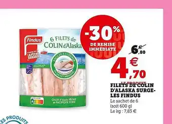 Hyper U Filets de colin d'alaska surgelés findus offre