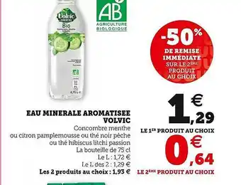 Hyper U Eau minérale aromatisée volvic offre