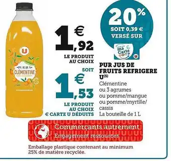 Pur jus de fruits réfrigéré u