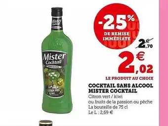 Hyper U Cocktail sans alcool mister cocktail offre
