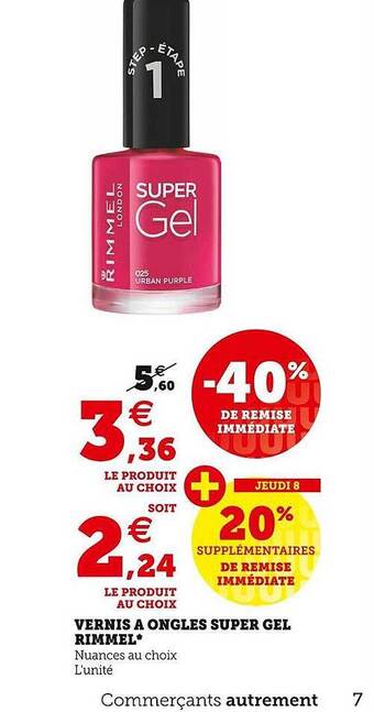Hyper U Vernis à ongles super gel rimmel offre