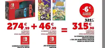 Console nintendo switch néon, jeu nintendo switch, la console nintendo switch néon + un jeu nintendo switch dans la sélection