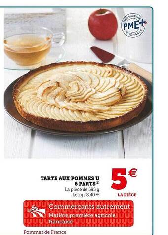Hyper U Tarte aux pommes u 6 parts offre