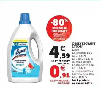 Super U Désinfectant lysol offre