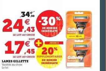 Super U Lames gillette offre
