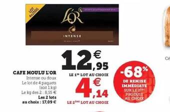 Super U Café moulu l'or offre