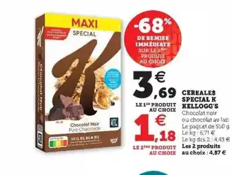 Super U Céréales spécial k kellogg's offre