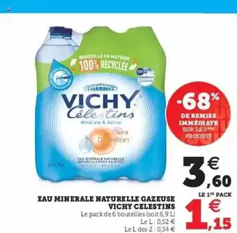 Super U Eau minérale naturelle gazeuse vichy célestins offre