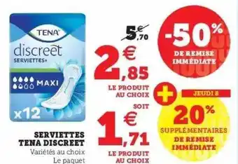 Super U Serviettes tena discreet offre