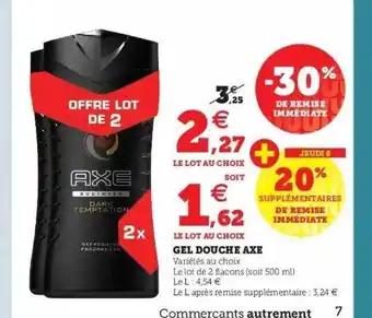 Super U Gel douche axe offre