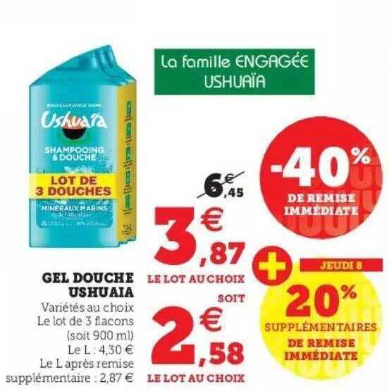 Promo Gel douche ushuaïa chez Super U
