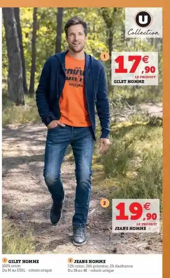Super U Gilet homme, jeans homme u collection offre