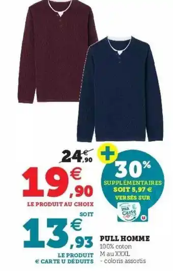 Super U Pull homme offre