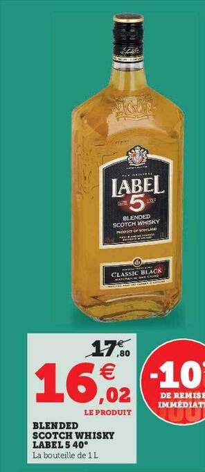 U Express Blended scotch whisky label 5 40° offre