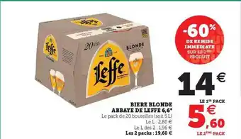 U Express Bière blonde abbaye de leffe 6,6° offre