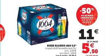 U Express Bière blonde 1664 5,5° offre