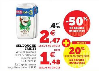 U Express Gel douche tahiti offre