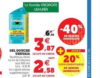 U Express Gel douche ushuaïa offre