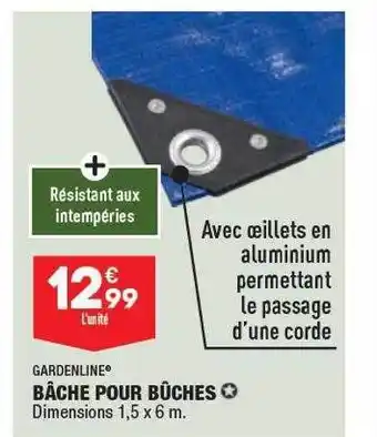 ALDI Bâche pour bûches gardenline offre