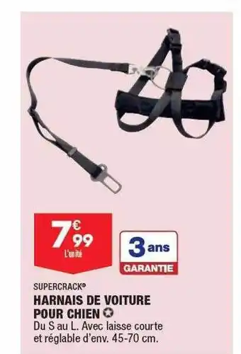 ALDI Harnais de voiture pour chien supercrack offre