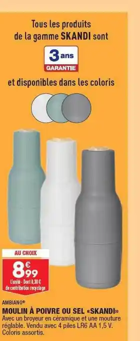 ALDI Moulin à poivre ou sel «skandi» ambiano offre