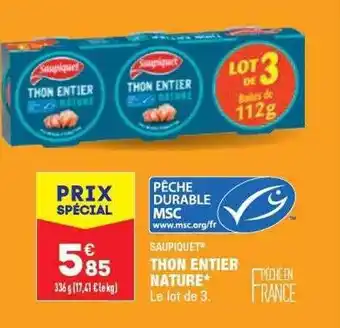 ALDI Thon entier nature saupiquet offre