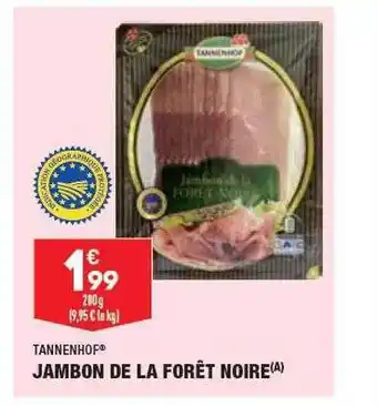 ALDI Jambon de la forêt noire tannenhof offre