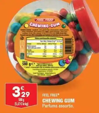 Chewing gum feel free