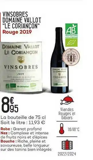 Bi1 Vinsobres domaine vallot offre