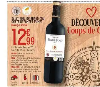 Bi1 Saint-émilion grand cru château pontet-fumet rouge 2019 offre