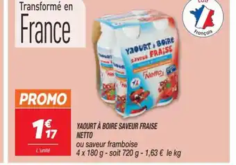 Netto Yaourt à Boire Saveur Fraise Netto offre