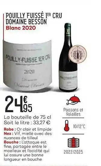 Pouilly fuissé 1er cru domaine besson blanc 2020