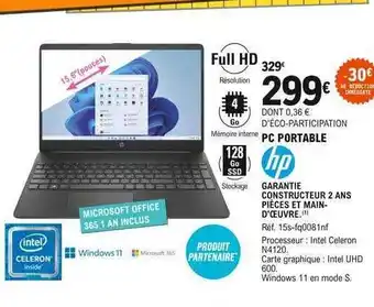 E.Leclerc Pc portable hp offre