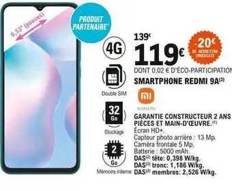 E.Leclerc Smartphone redmi 9a xiaomi offre