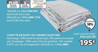 JYSK Couette en duvet de canard falketind offre