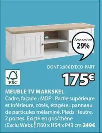 JYSK Meuble tv markskel offre