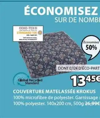 JYSK Couverture matelassée krokus offre