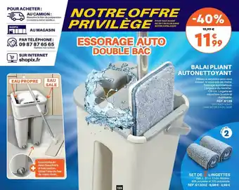 Shopix Balai pliant autonettoyant, set de 2 lingettes offre